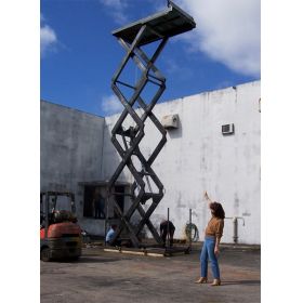 Tall scissor lift platform features capacities of up to 6,000 lbs.